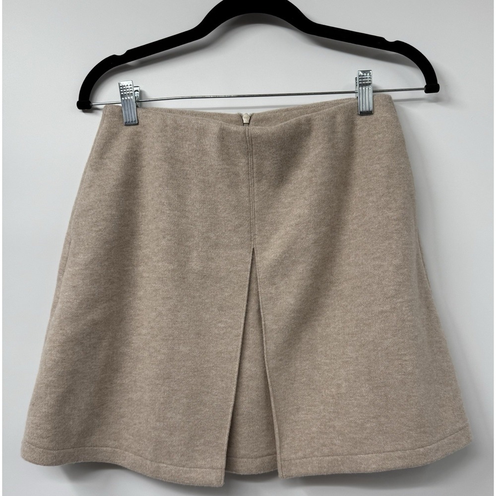 OGL Mini Skirt Pleated Beige Lined Built In Shorts Schoolgirl SZ SM Academia NWT